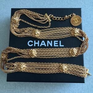 Chanel Vintage Lions Head Multistrand Chain Belt Season 26 1991 Authentic CoA